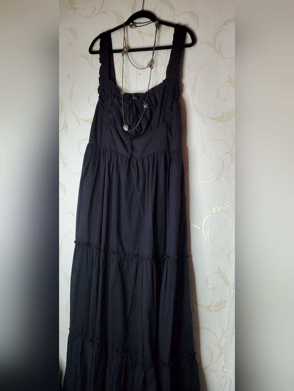 Forever 21 Black Maxi Dress W/Smocking On Back NWT Plus Size 1X